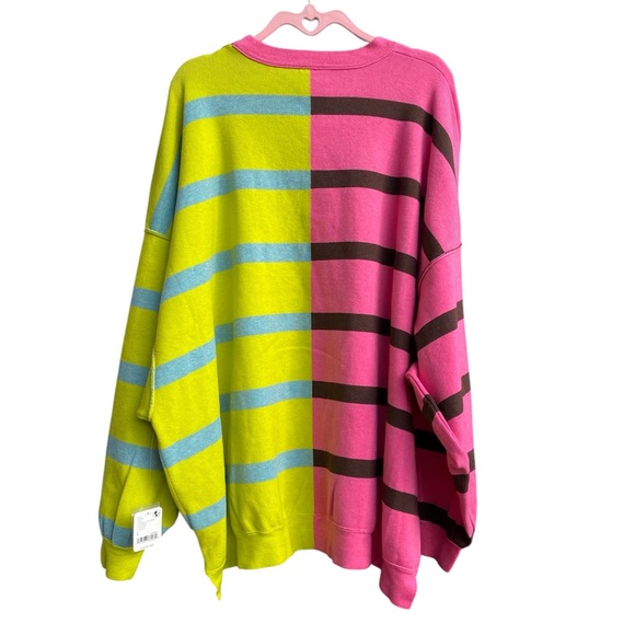 Free people Uptown Stripe Pullover Colorful Striped Oversized Sweater - Picture 2 of 6